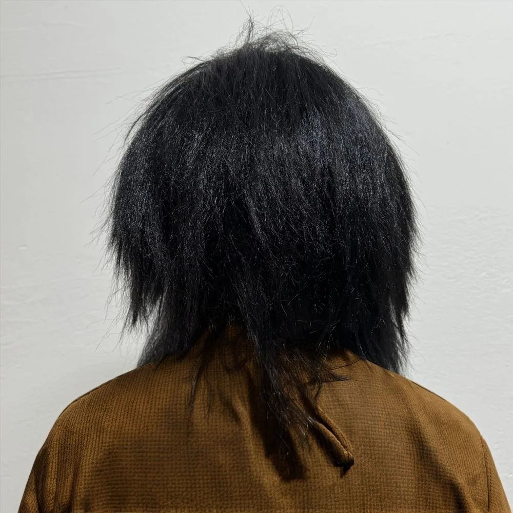 Przerażający kostium męski dziki mężczyzna fałszywa broda długa peruka Halloween śmieszne akcesoria Cosplay realistyczne kręcone wąsy rekwizyty