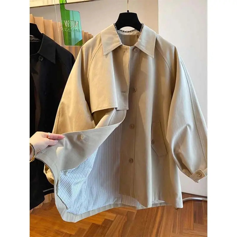Withdraw the new high-end Korean version of casual loose and thin long-sleeved tooling shirt jacket