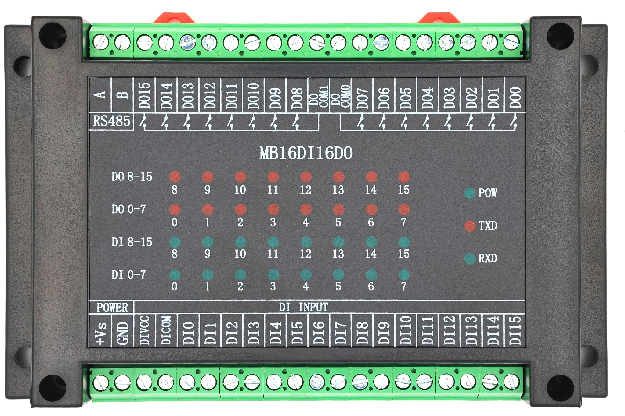 

Switching value input and output 16-way input and 16-way relay output module RS485 MODBUS-RTU communication