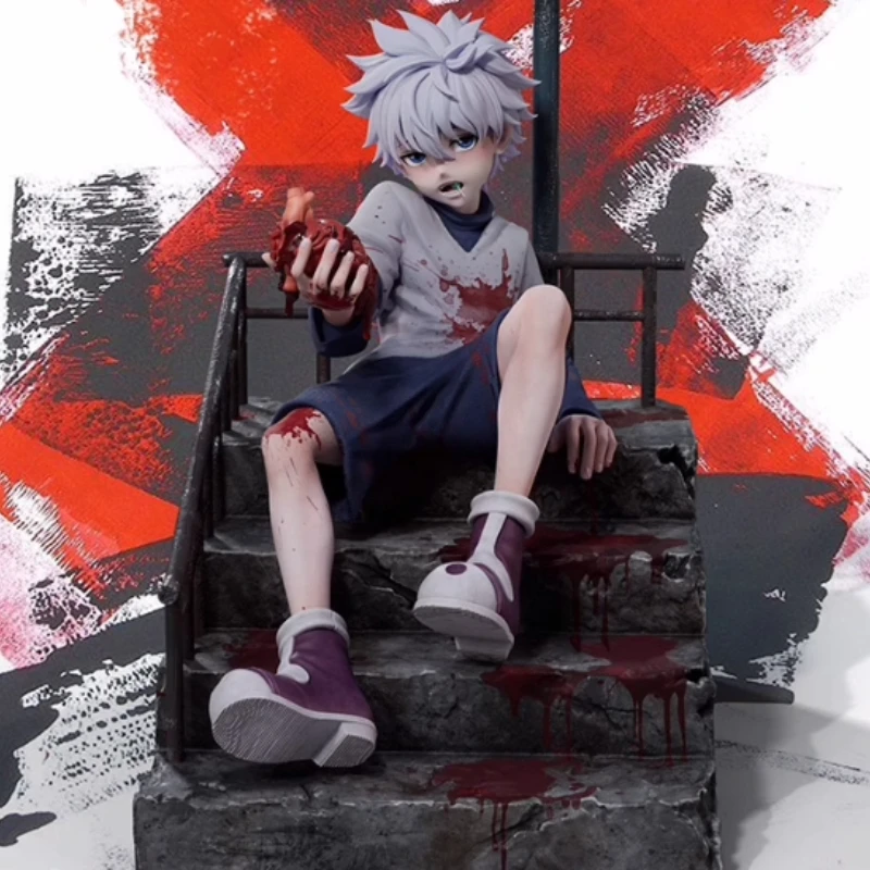 Hunter X Hunter Redstone Killua Zoldyck Anime periférico figura adorno de escritorio estatua niño coleccionable regalo de cumpleaños