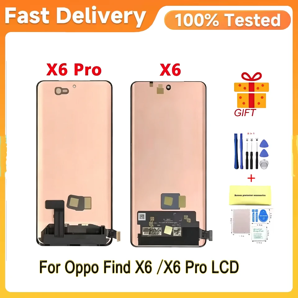 Support 120hz For OPPO Find X6 PGFM10 LCD Display Touch Screen Repair Replacement Part For Oppo Find X6 Pro LCD PGEM110 PGEM10