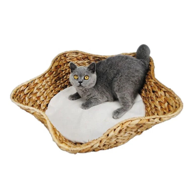 

Leaf Straw Litter Climbing Frame Star Shape Pet Product Handmade Pet Bed House Cat Mat