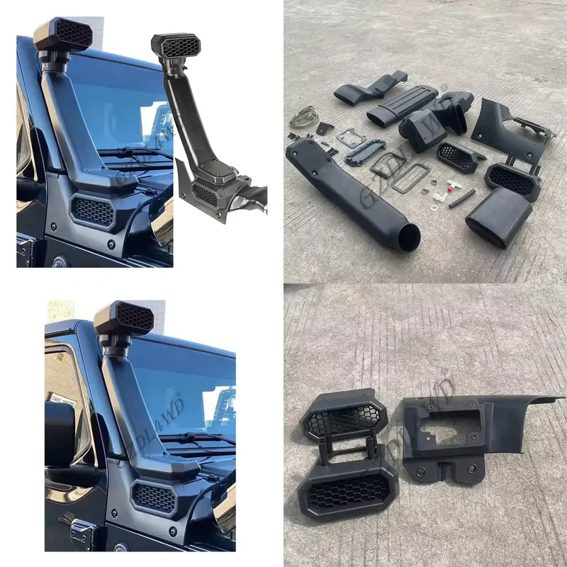 2026 Hot Sale GZDL4WD High and Low Mount Air Intakes 4X4 Car Snorkel Kits for Wrangle Rubicon 2018 2019 JL JT Accessories