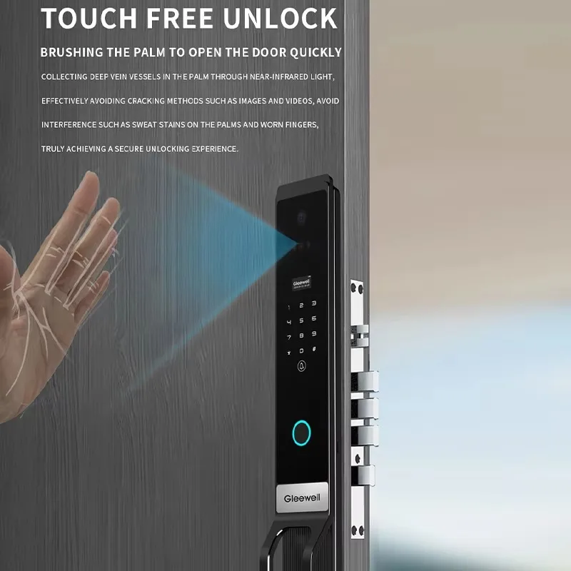 High Quality Alexa Palm Vein Smart 3D Face Recognition Camera Smart Fingerprint Digital Password Electronic Automatic Door Lock