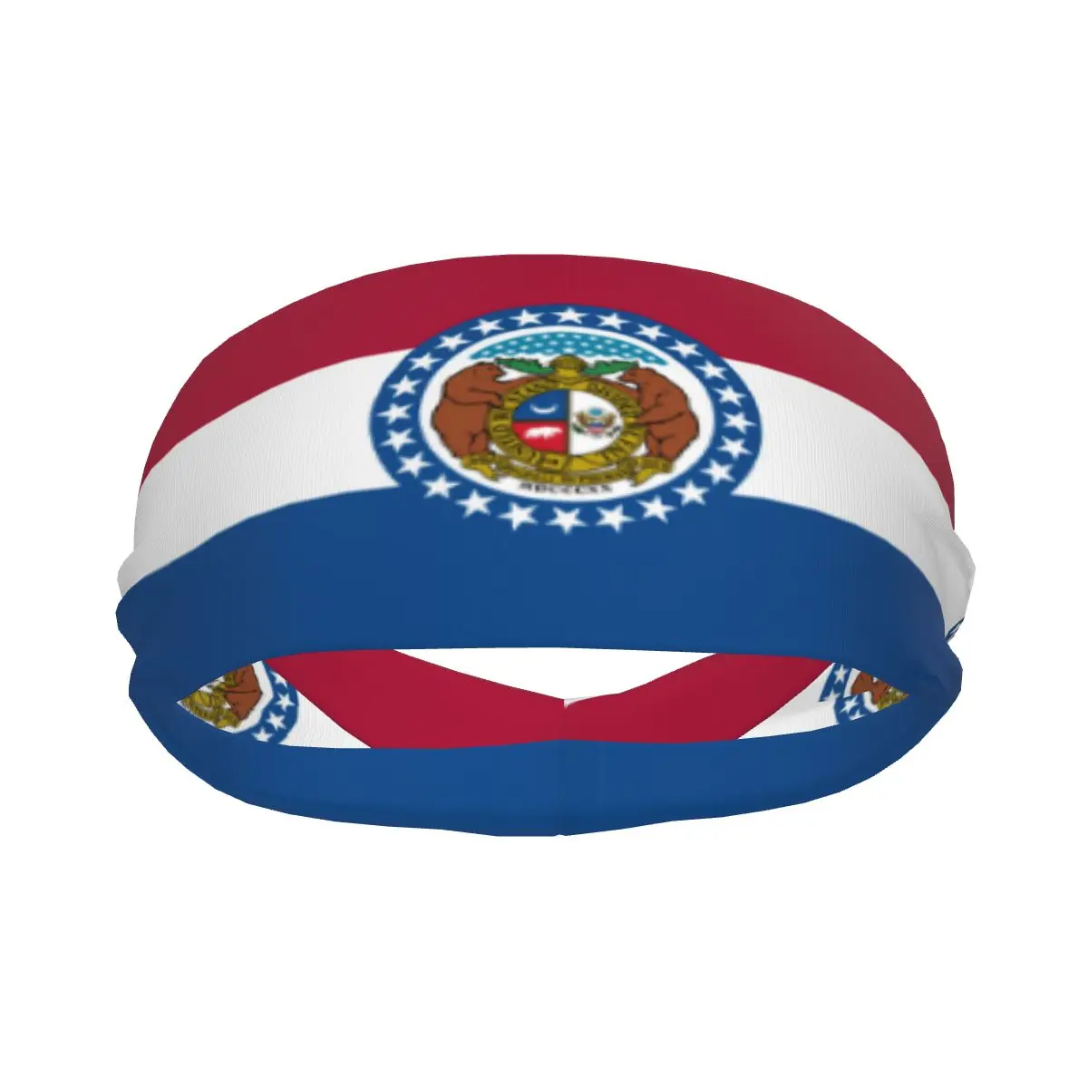 Sport Zweetband Ademende Hoofdband Zweethaar Hoofdband Vlag Van Missouri Yoga Hoofdband