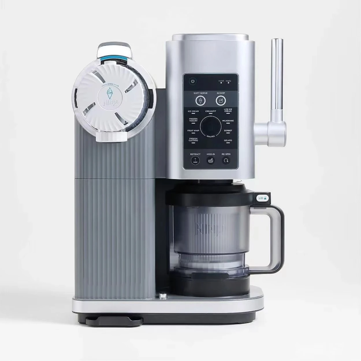 Automatic Cream Maker 1.5L Capacity for Mix-ins Milkshakes Sorbet & Smoothie Bowls 7 One-Touch Programs Silver