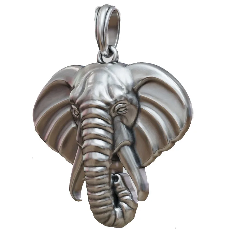 

8g 3D Ganesha Wisdom Pendant: Elephant Pendant Head for Cord or Chain for Women and Men 925 SOLID STERLING Silver High Trendy