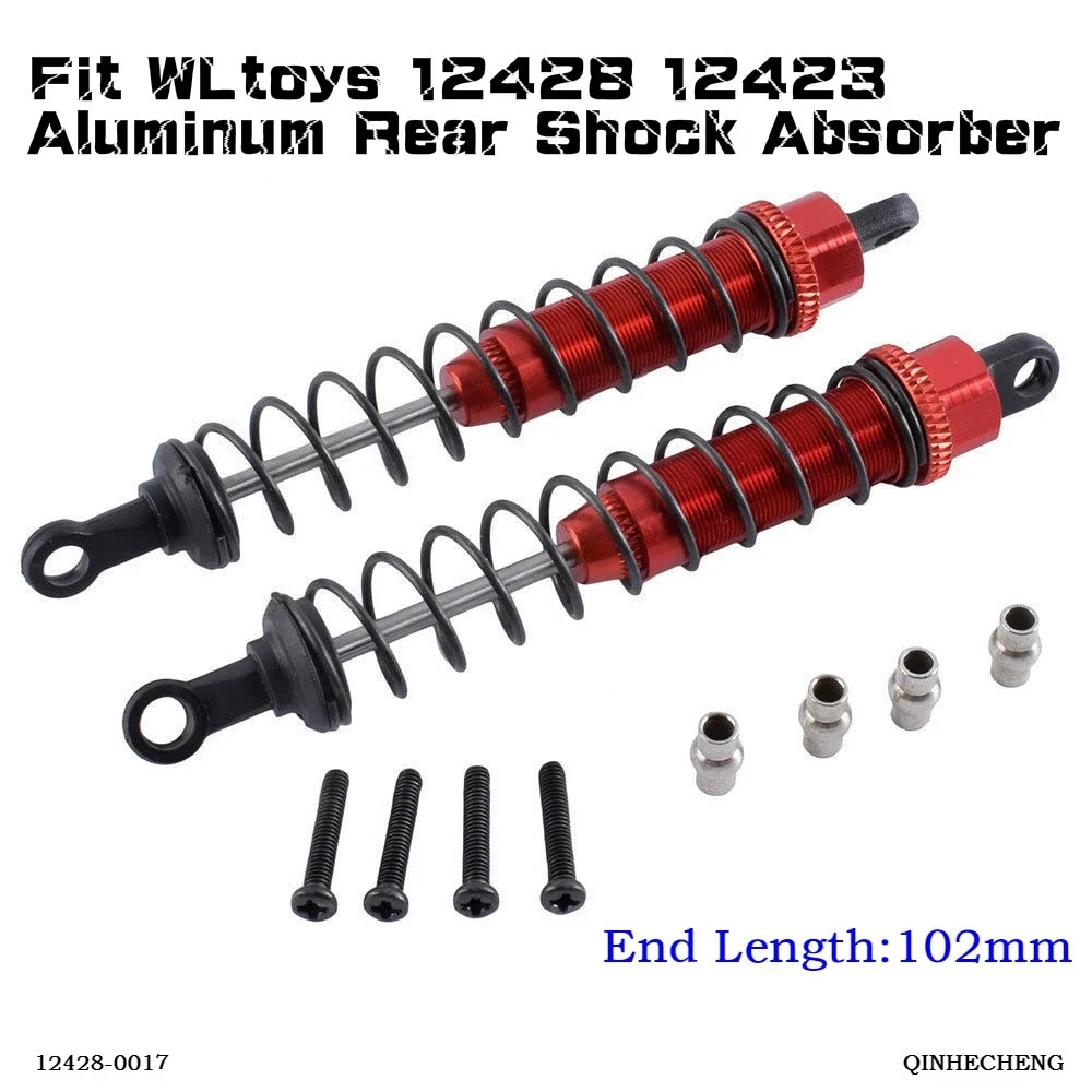 RC 0017 Aluminum Rear Shock Absorber 102mm Fit WLtoys 1/12 12428 12423