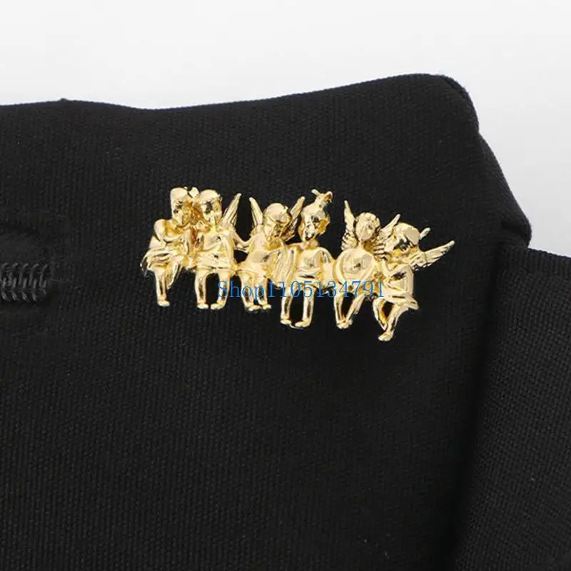 98 كم جميلة ستة ملاك تصميم بروش دبوس هدية مجوهرات سبيكة خفيفة الوزن للنساء الرجال #4