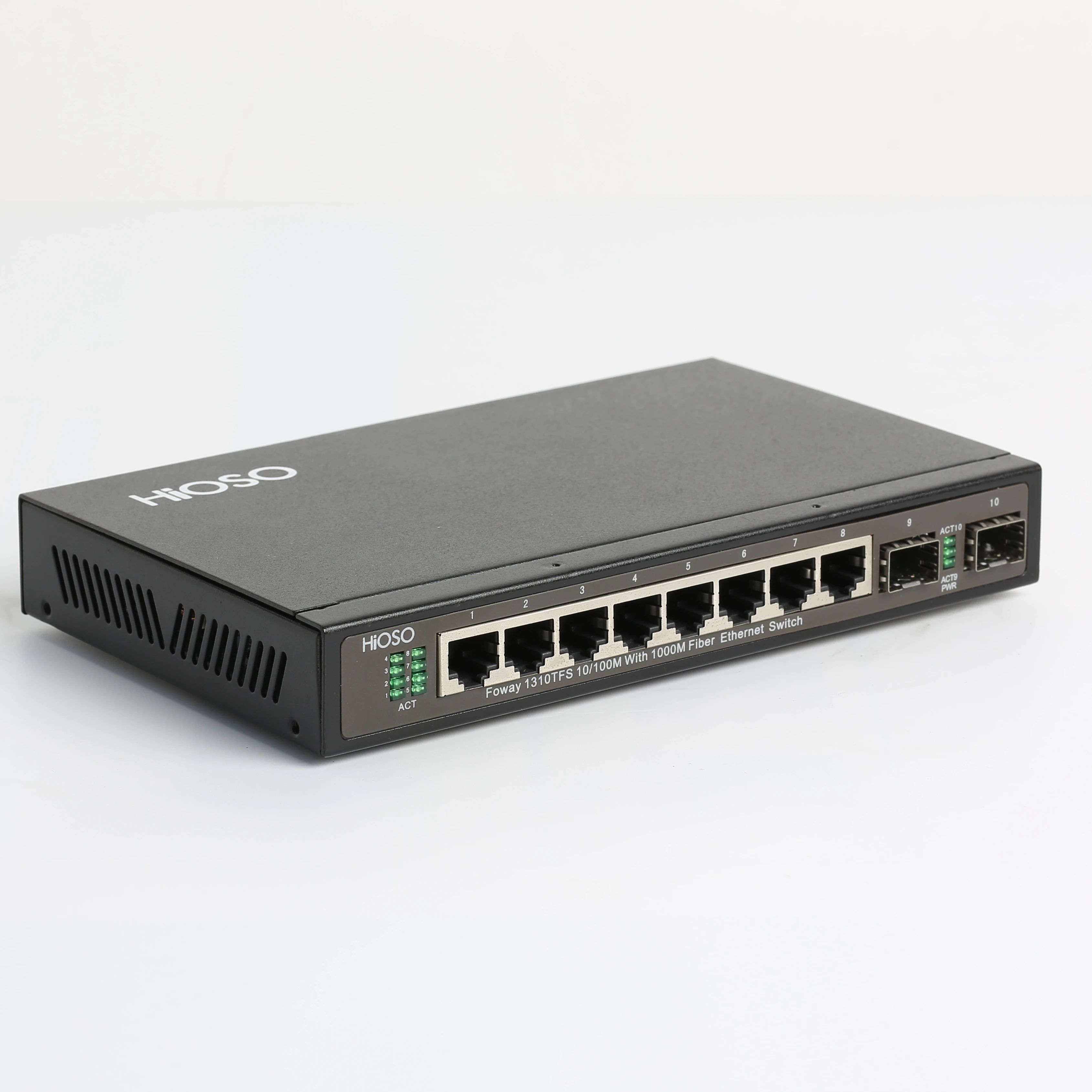 10 port managed gigabit Ethernet Switch 8 RJ45 and 2 SFP