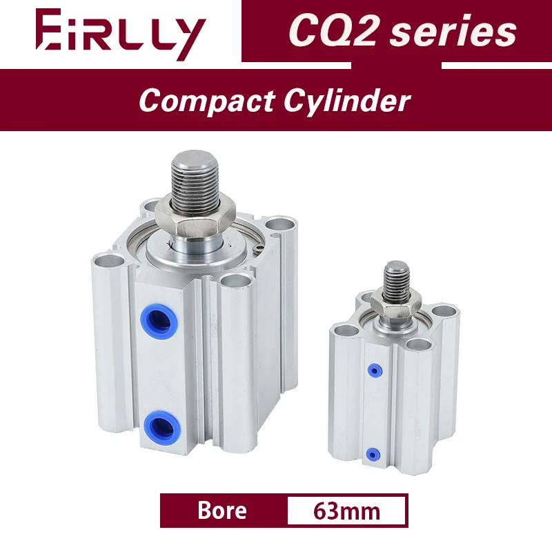 

CQ2B63 CDQ2B63 CQ2A63 CDQ2A63 Compact Cylinder Standard Type Double Acting single Rod Bore 63mm stroke 5-100mm Male Thread