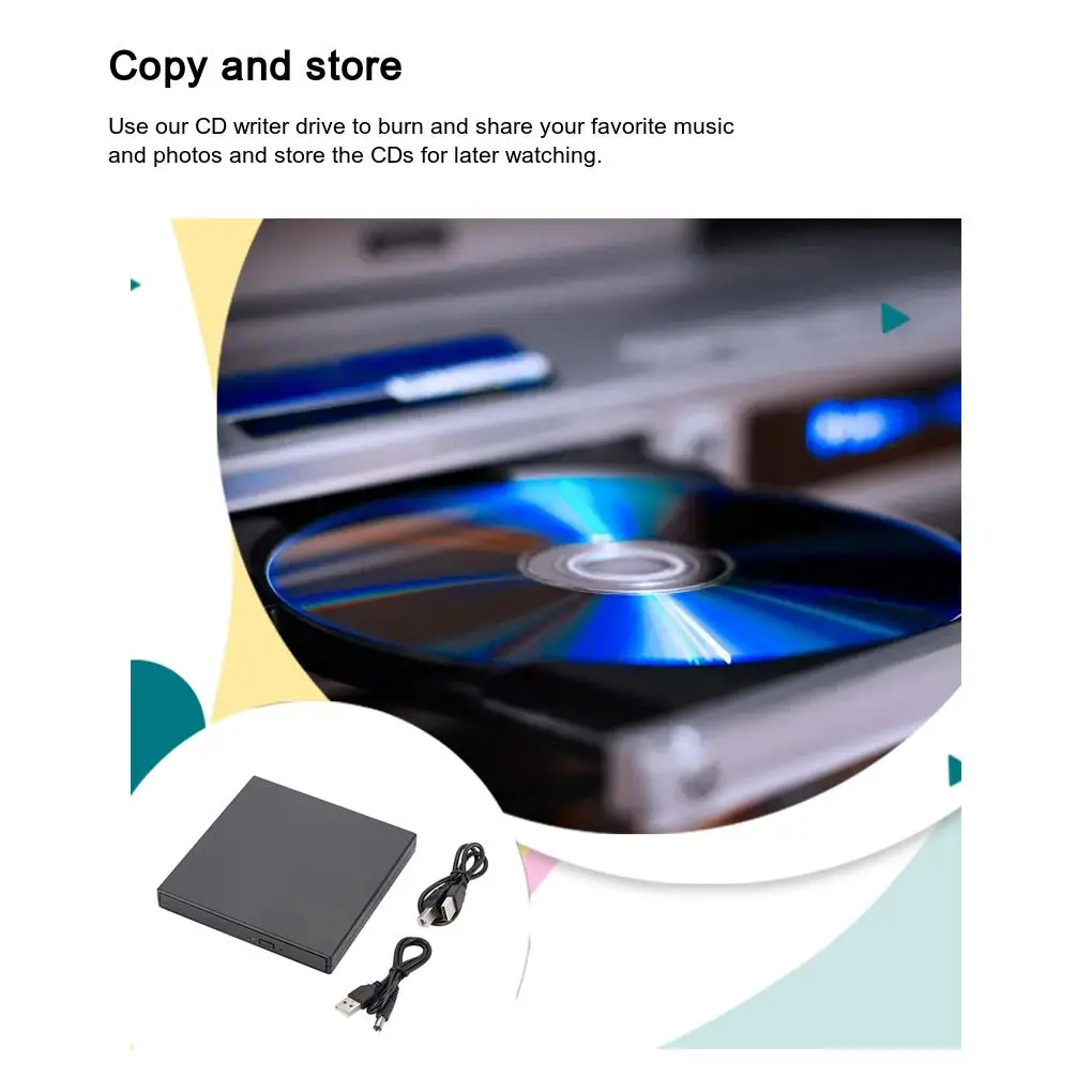 Universal Portable Laptop USB 2.0 External CD Drive Desktop PC Reusable Removable DVD Player Hot Swap Reader Writer