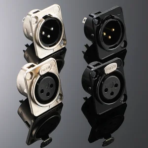 1/2/5 Buah XLR 3pin Pria Wanita Panel Audio Mikrofon Mixer Steker Jack Konektor YS145 YS146 Pria Wanita 3 Inti XLR Soket Logam 10 panel xlr penjualan terbaik - №