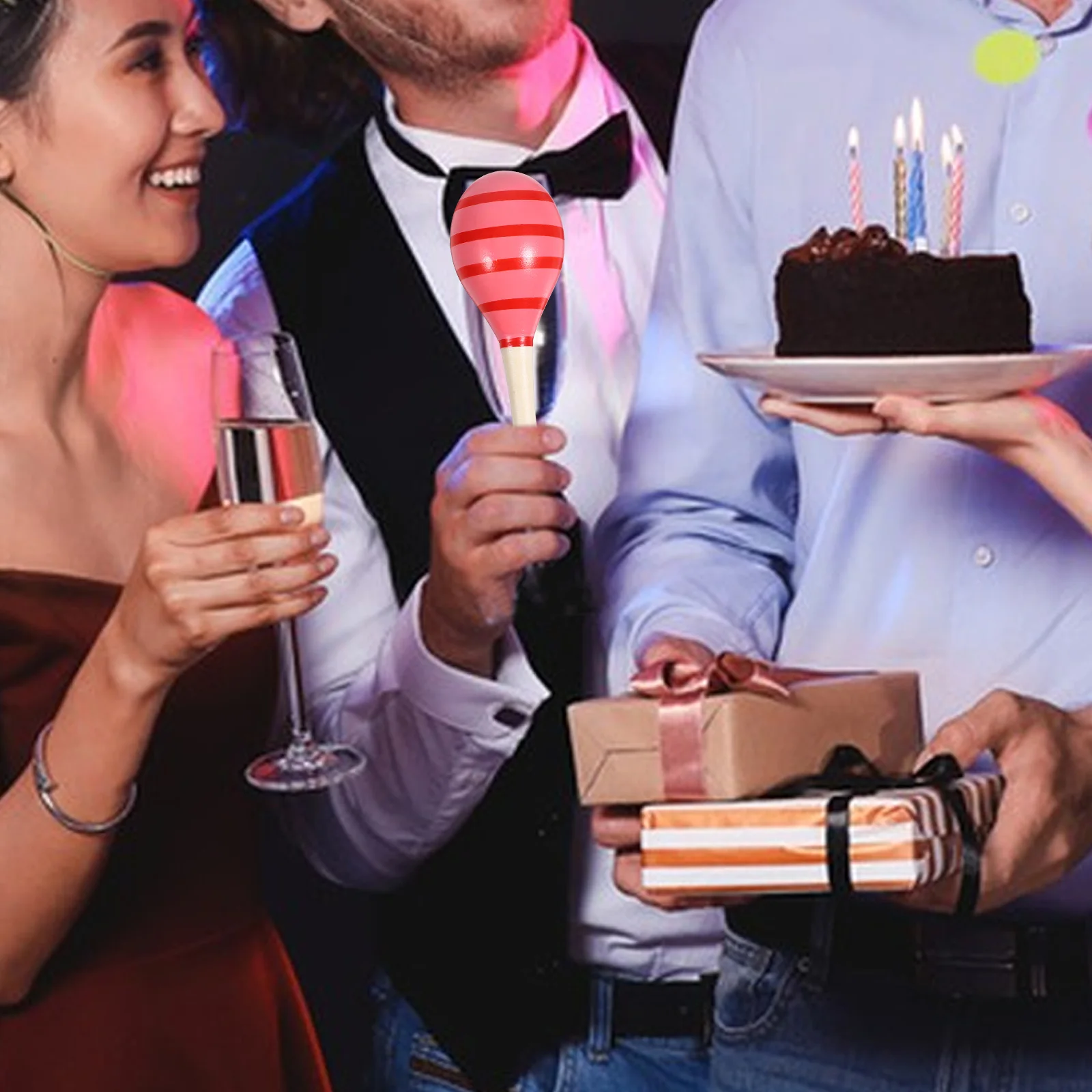 

2Pcs Wood Sand Hammer Small Size Musical Instruments Lightweight Handheld for Educational Musical Maracas Noise Maker