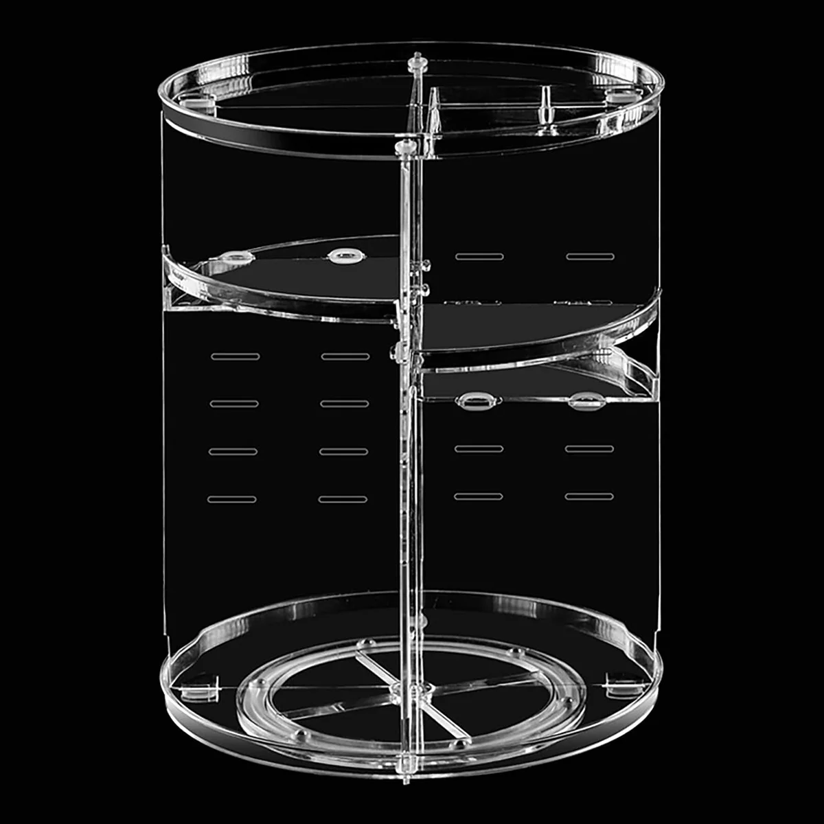 Rotating Makeup Organizer,360° Degree Spinning Make Up Stand,Large Capacity Clear Cosmetic Organizer,Adjustable Display GSY