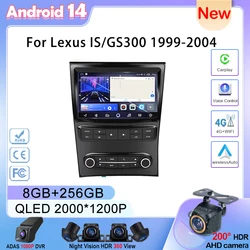Wireless Carplay For Lexus IS/GS300 1999-2004 Android Auto Radio Stereo Multimedia carplay GPS Navigation No 2din DVD 5G Wifi