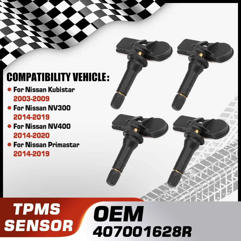 Автомобиль для Nissan Kubistar 2003-2009 Nissan NV300 2014-2019 Nissan NV400 2014-2020 Nissan Primastar 2014-2019 Датчик давления в шинах