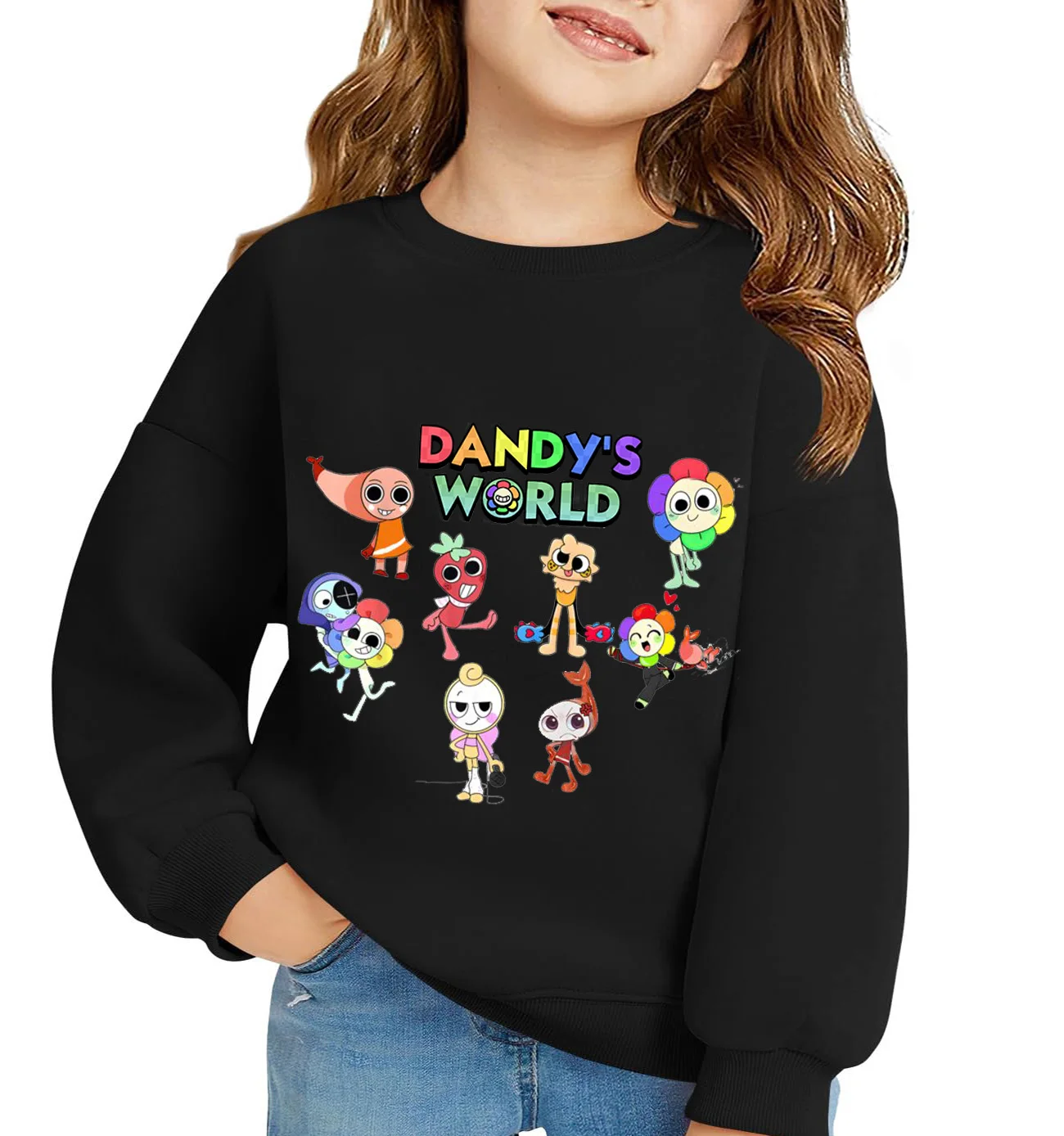 2025 Dandys World Hoodie for Children Cartoon Cute Round Neck Sweatshirt Boys Girls Autumn Fashion Hip Hop Clothing Kids Clothes