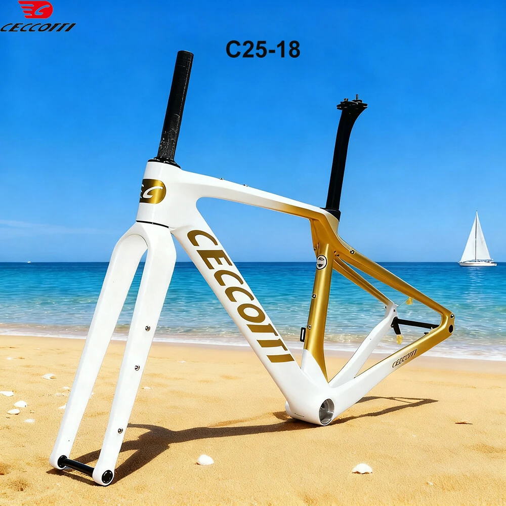 Full Carbon Gravel Bike Frame, Disc Brake, Hidden Cable, Bicycle Frameset, Max Tire 50C frame , BB386 or T47 thread BB Frame