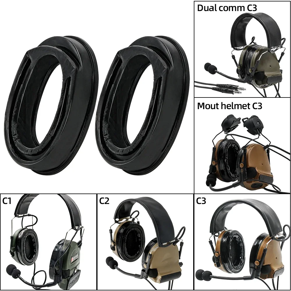 Sightlines Gel Ear Pads for COMTA I II III Tactical Headset Pickup Noise Reduction Headphones Hunting Shooting COMTA Headset