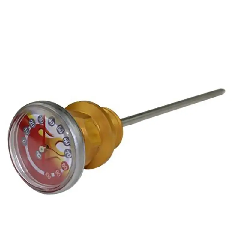 Motorcycle Parts Oil Tank Temperature Gauges for 110CC 125CC Retrofit CNC Aluminum Alloy Long Needle Thermometer Oil Dipstick