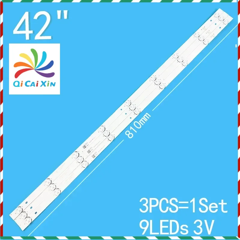 New 3PCS/lot 810mm 9LEDs 3V For 42