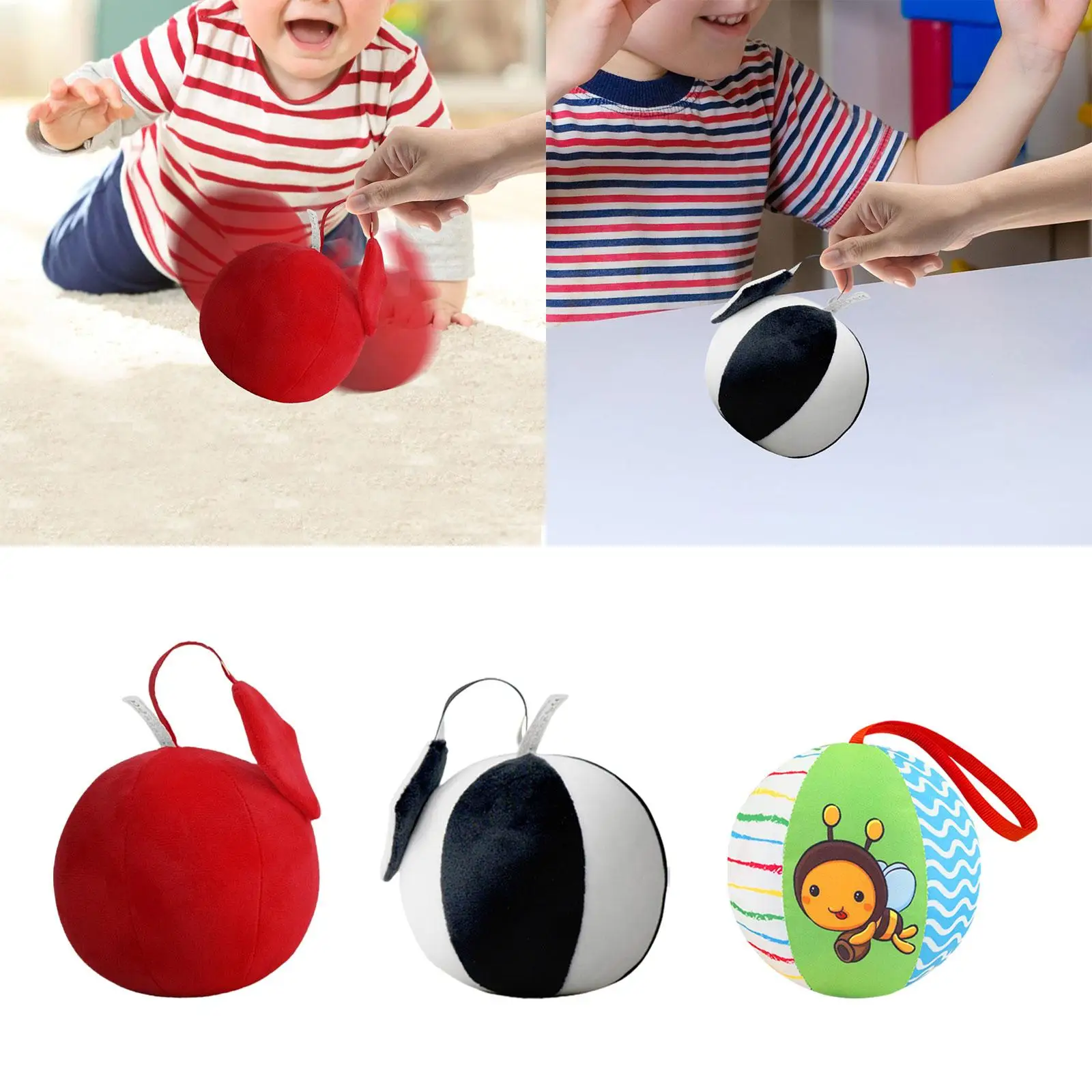 Newborn Sensory Toy Infant Ball Baby Visual Advance Toy Training Toy Motor Skills Grasping for Birthday Gift Activities