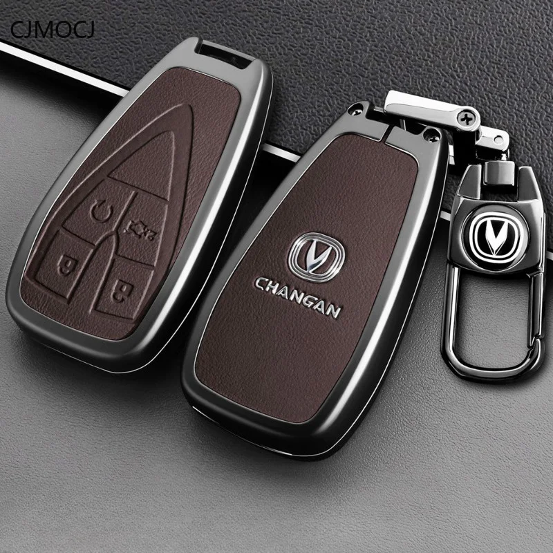 For 2025 Changan UNI-Z Key Case Cover, Zinc Alloy Metal Protective Car Key Fob Shell Luxury Smart Keychain, Changan Accessories