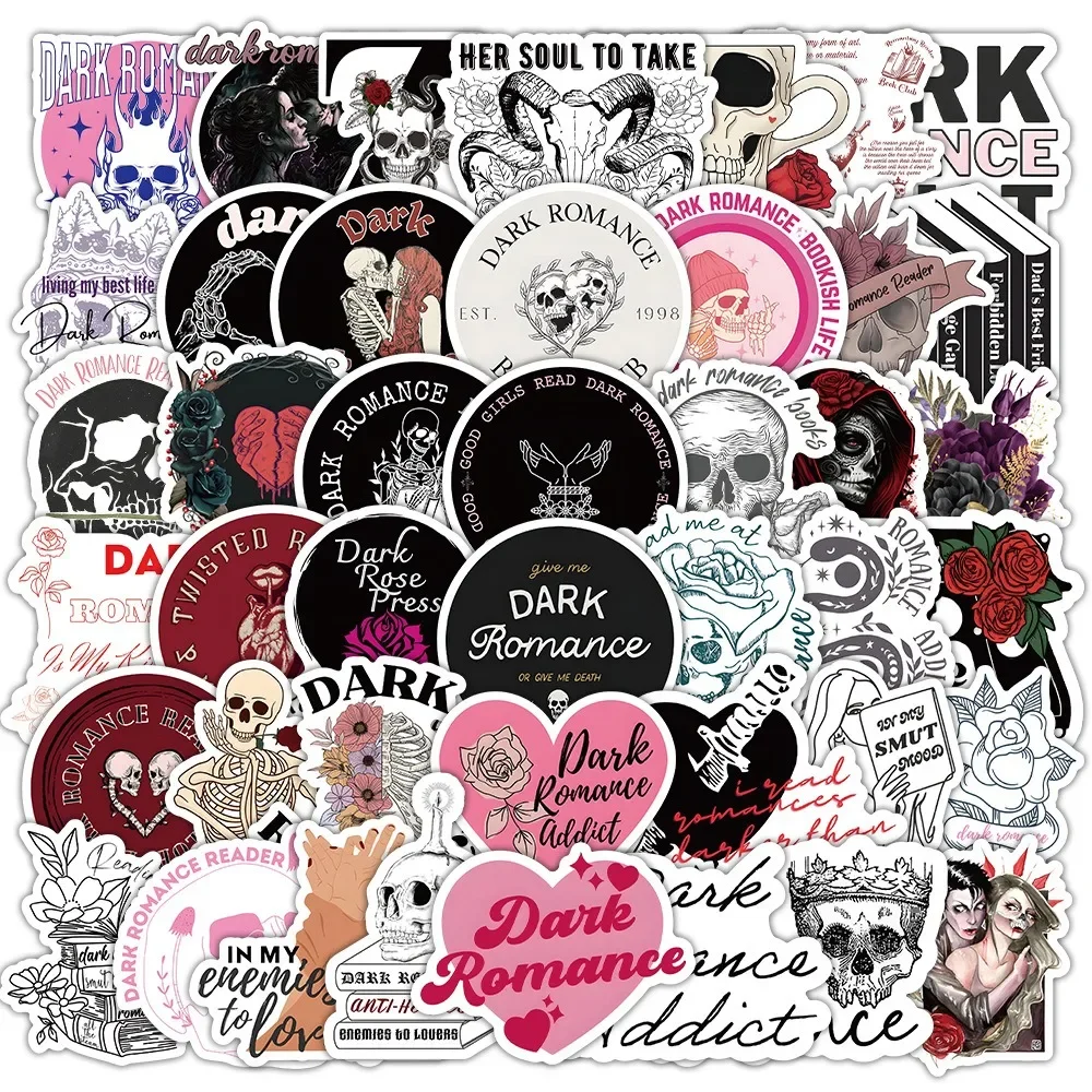 10/50Pcs Dark Romance Book Lover Stickers Graffiti Aesthetic Laptop Luggage Skateboard Scrapbook Notebook Diary Sticker Decals