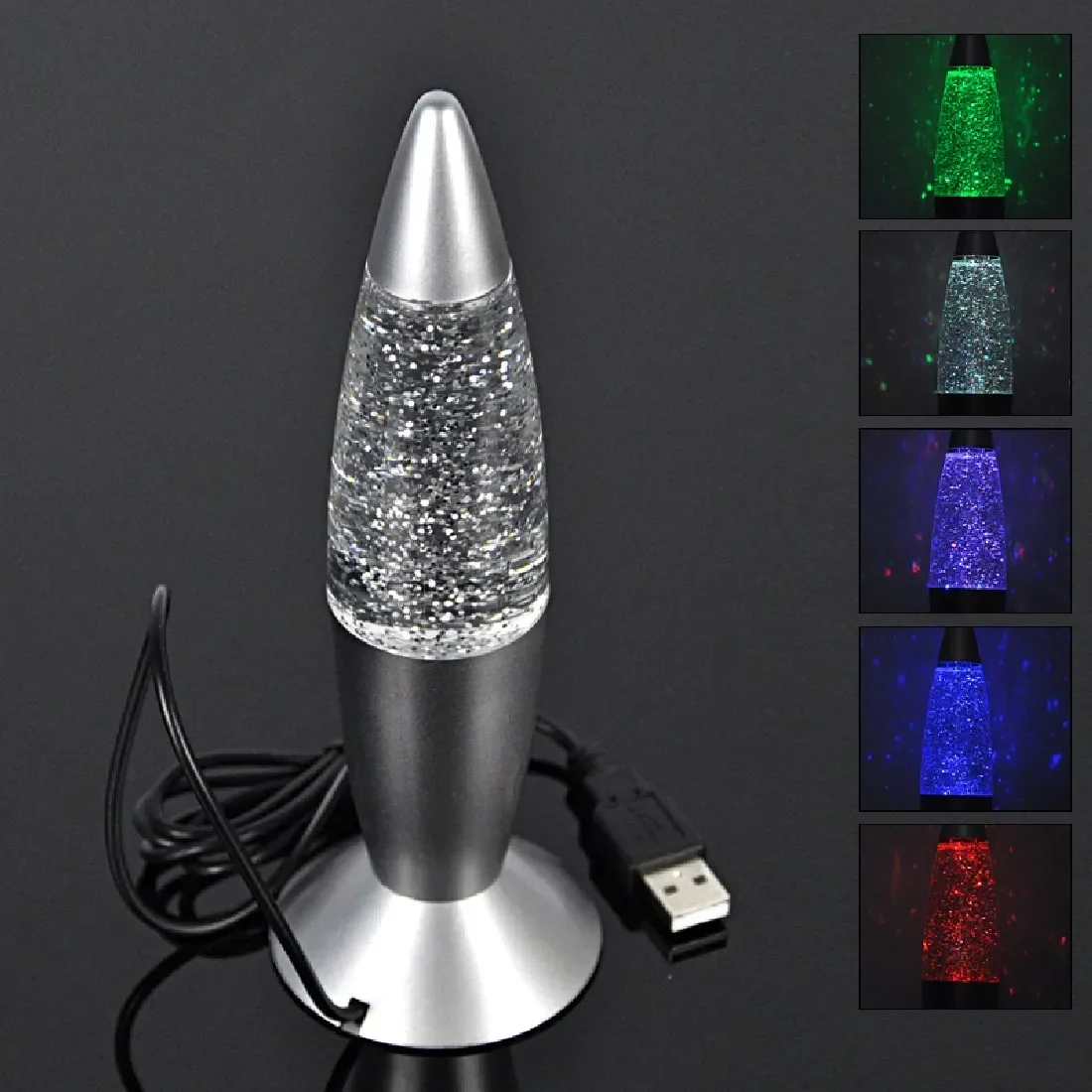 1pc 3D Rocket Multi Color Changing Lava Lamp RGB LED Glitter Party Mood Night Light Christmas Gift Bedside Night lamp