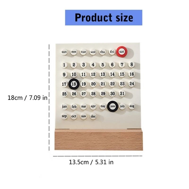 

Multiunctional Desktop Calendar with Stand ABS Permanent Calendar Countdown Reminder with Month Week Date Display