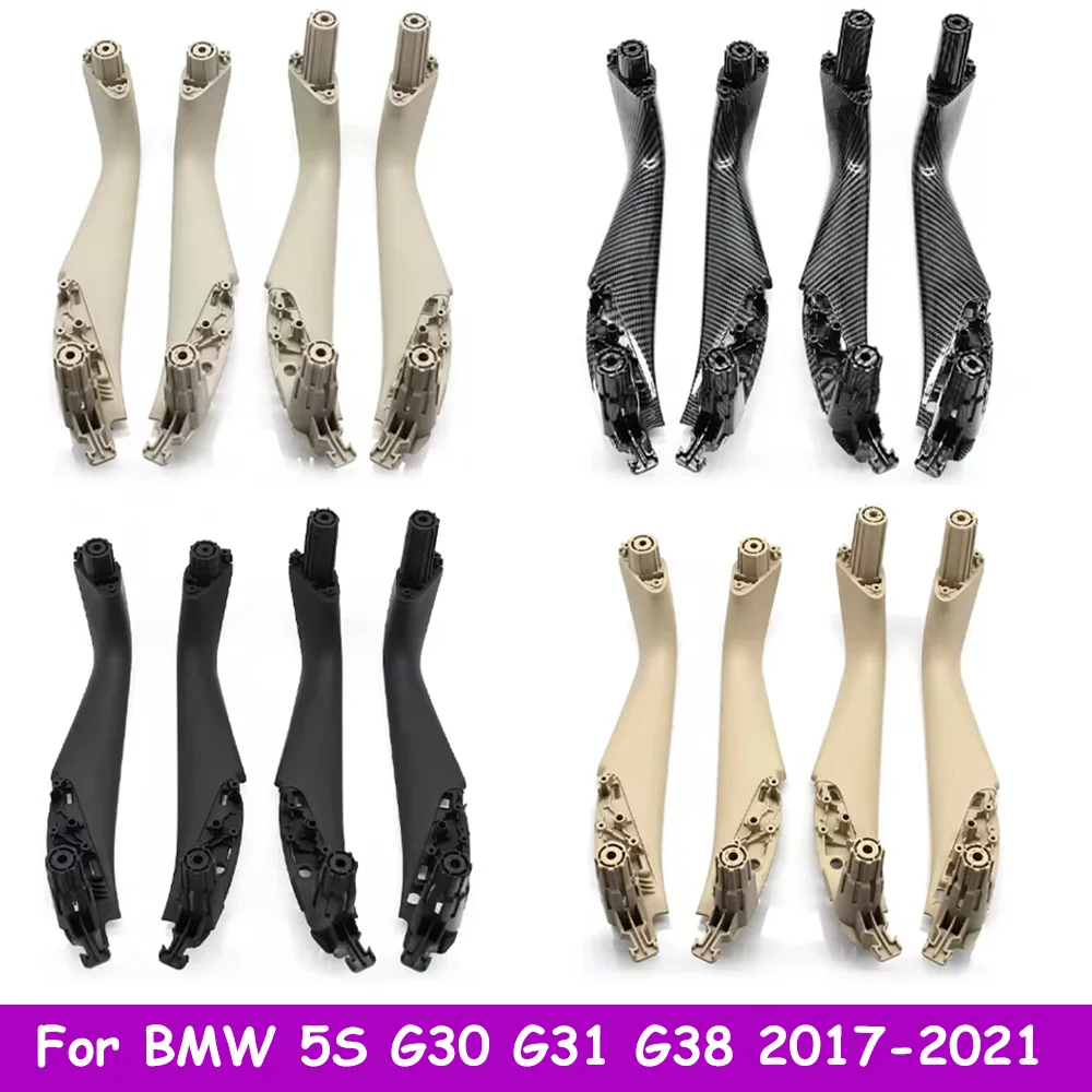 

G30 G31 G38 F90 2 PCS/4 PCS Car Left Right Carbon Fiber Interior Car Door Handle Inside Cover Trim For BMW 5 Series M5 2017-2021