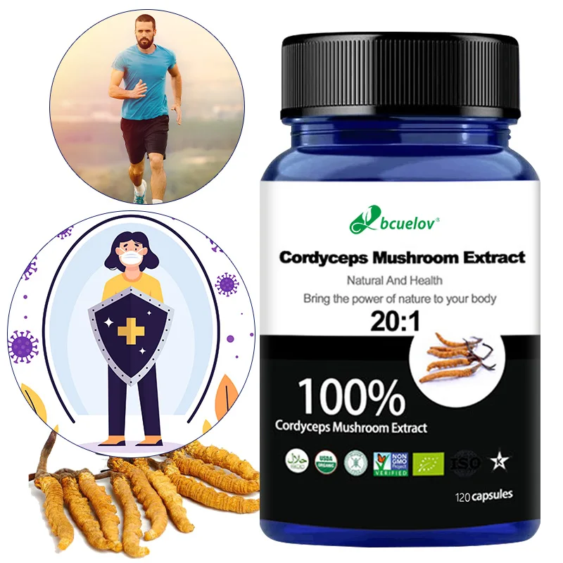 

Капсулы Cordyceps — поддержка иммунитета и энергии, помогает расслабить настроение и тело и улучшает здоровье дыхания, снимает усталость.