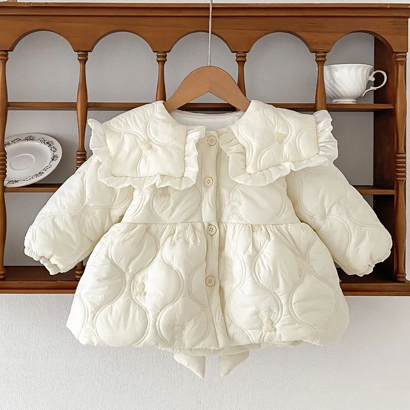 2024 New Winter Children Thick Warm Clothes Newborn Baby Girls Thick Coat Toddler Baby Girl Plush Jacket Thicken Warm Cardigan