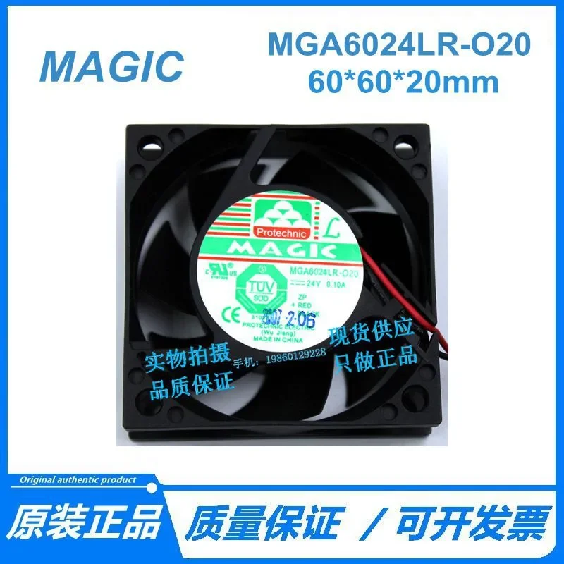 for MAGIC Yongli MGA6024LR-O20 24V 0.10A 60mm 6020 Inverter Cooling Fan