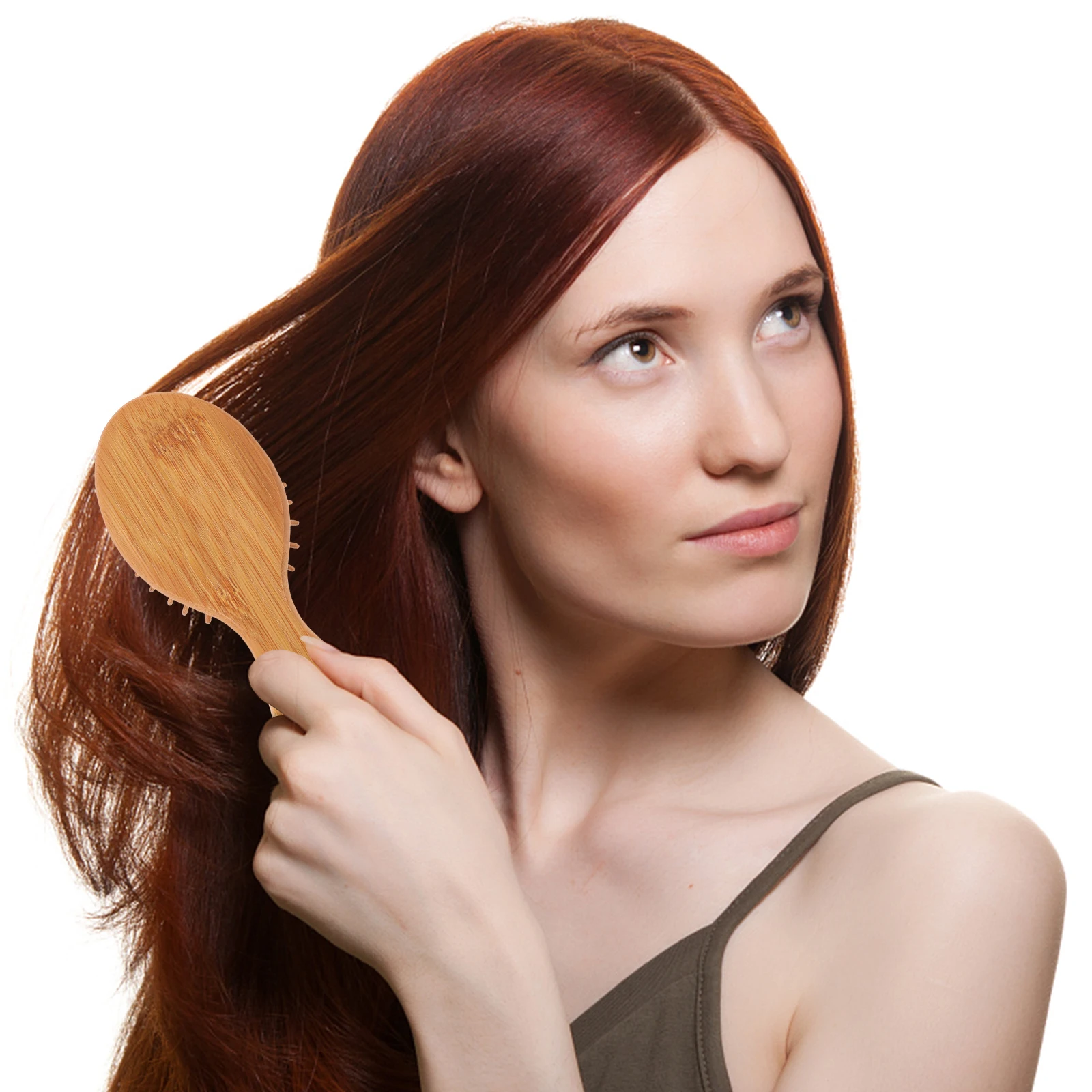 

2pcs Bamboo Hair Brush Anti-Static Combs For Scalp Massage Ergonomic Handle Premium Material Cushion Comb For All Hair