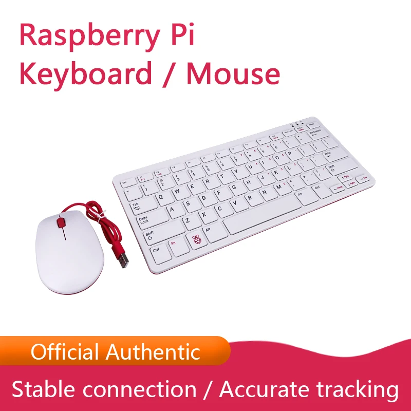 Official Raspberry Pi Keyboard and Hub for Raspberry Pi 4 / 3 / 2 , Official Raspberry Pi Mouse Red / White