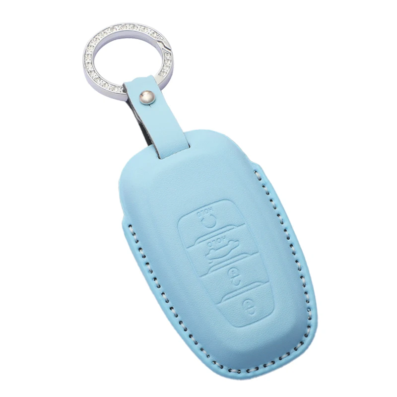 Suitable for HongQi EH7 HS7 HS9 Leather Car Remote Key Case Cover Anti Scratch and Wear-resistant Multiple Colors To Choose From