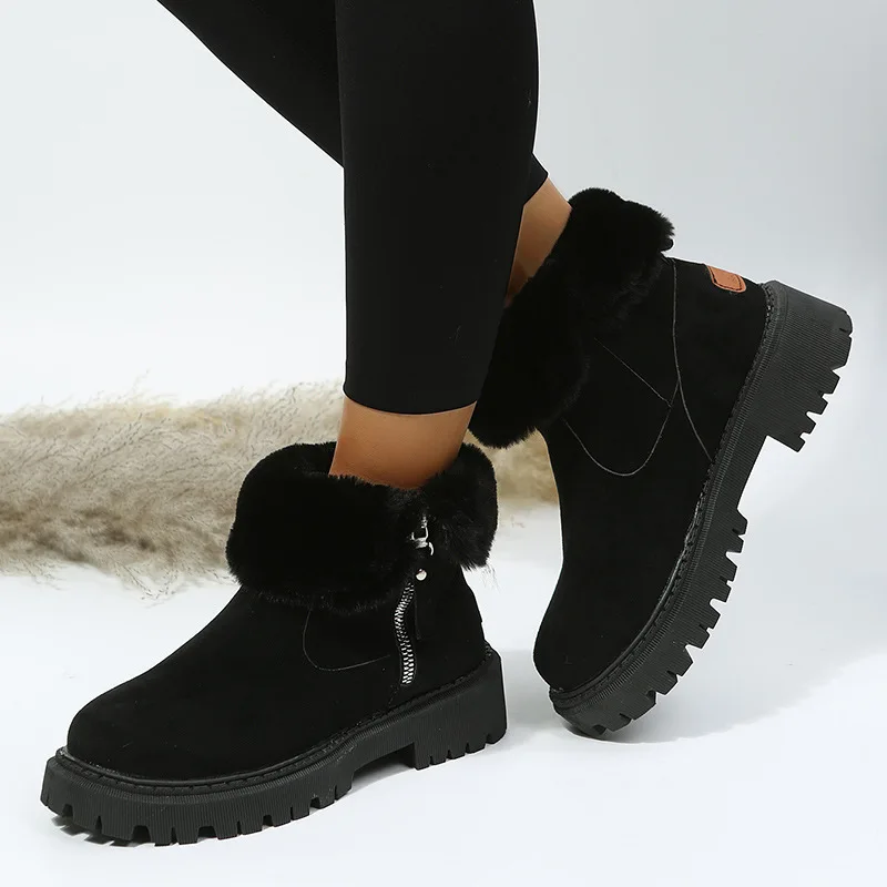 Snow Boots Women 2023 Winter New Cashmere Women\'s Shoes Warm Boots Thickened Cotton Shoes Northeast Women