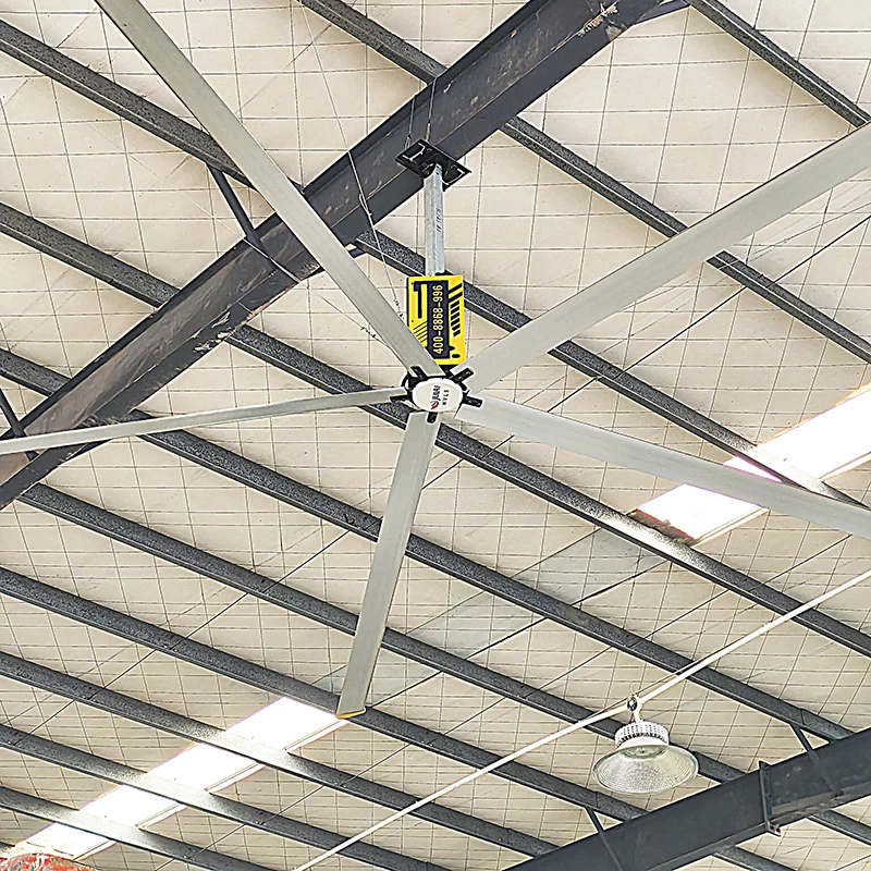 Gear Motor Type Large HVLS Ceiling Fan 16/18/20/24ft Low Maintenance Industrial Fan For Warehouse CE