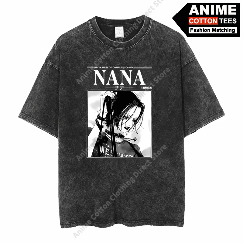 

Classic Rock NANA - Anime Print T-shirt y2k Harajuku Fashion Street styl Men Women Casual Short Sleeve Cotton Vintage Loose Tees
