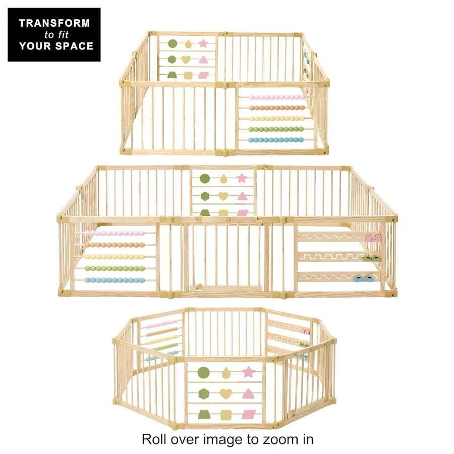 روضة أطفال خشبية كبيرة جدًا للأطفال الصغار والأطفال 3 تصميم لعبة موضوع 8 10 ألواح خشبية قابلة للطي وقابلة للتعديل روضة أطفال Ext