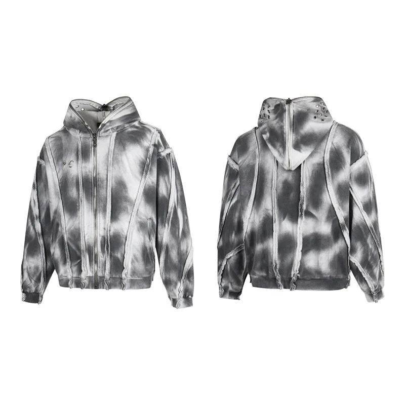 سترة بغطاء للرأس من Thug Club 2026 جديدة على طراز أرض القفار مغسولة بلمسة نهائية مريحة من الصوف بسحاب عصرية #1