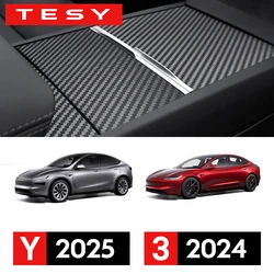 For Tesla Model Y Juniper Launch 2025 Model 3 Highland 2024 Center Console Panel Sticker Suede Film Carbon Wooden Central Cover