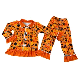 Kids Boutique Halloween Pajamas Set Ghost Pumpkin Nightgown Girls Clothes Baby Boys Sleepwear