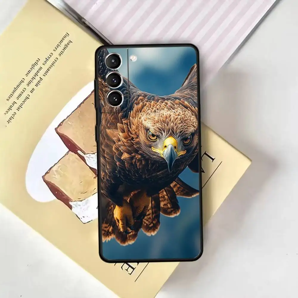 حافظة هاتف على شكل نسر رائع على شكل طيور لهاتف سامسونج جالاكسي A13,21s,22,31,32,52,53,71,72,73, غطاء أسود ناعم