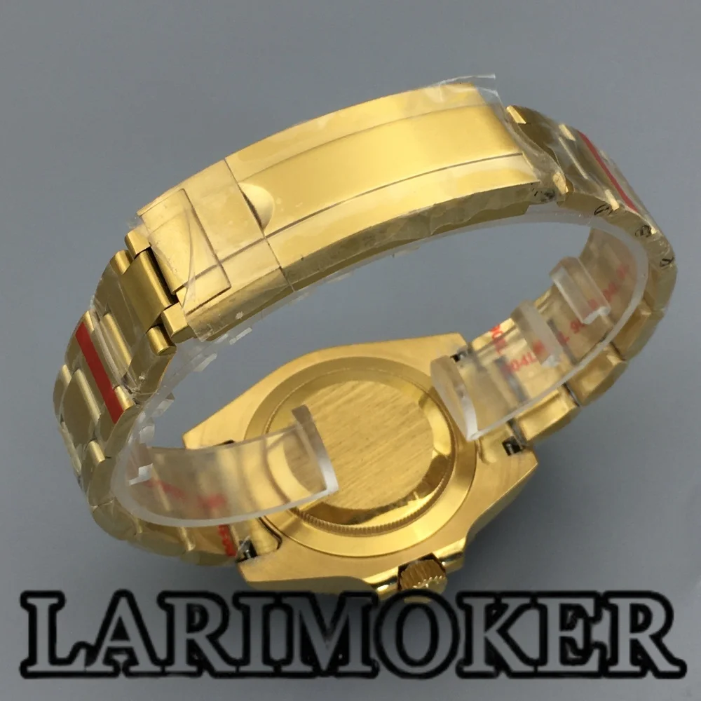 LARIMOKER 41MM Gold Men's Mechanical Watch NH35 Sapphire Glass Ceramic Bezel Meteorite Texture Luminous Dial Waterproof Watch
