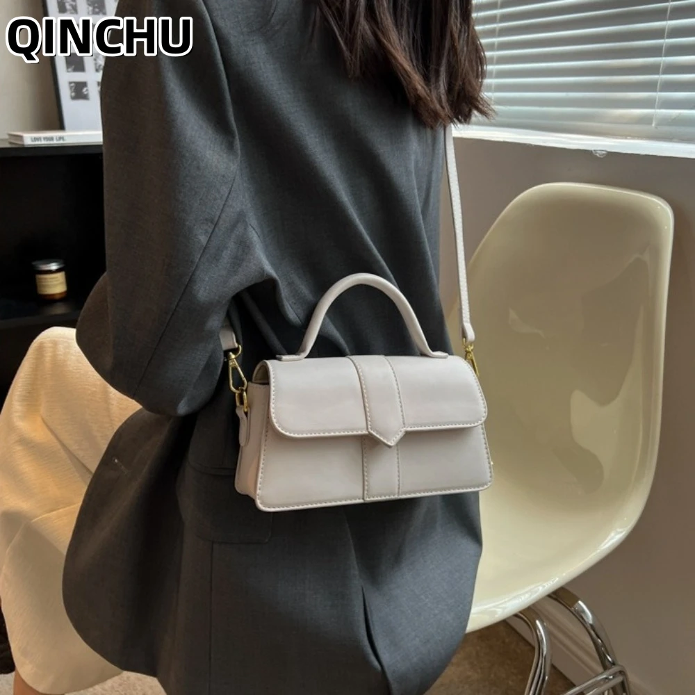 

QINCHU Premium Texture 2026 New Fashion Women Versatile Commuter Messenger Bag Portable Small Square Bag Handbags