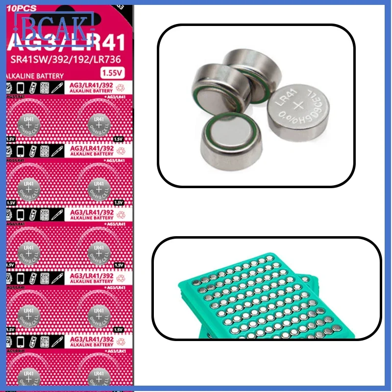 AG3 1-30pcs BCAK Button Battery LR41 Zinc Manganese 1.55V 40mAh Battery Cell for Watch Car Key Remote Calculator Electrical Toy