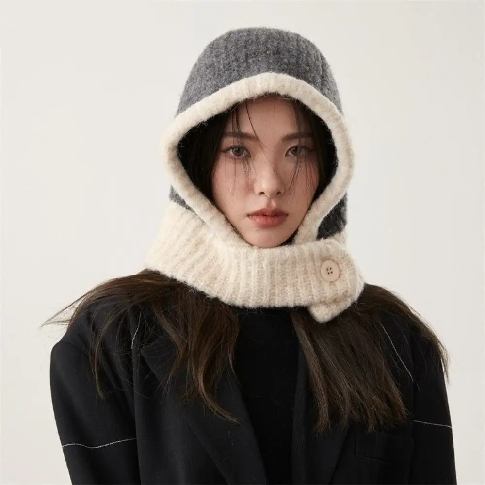 

Cute Pullover Hat Balaclava Hat Beanie Thickened Ear Protection Hat Simple Winter Cap Outdoor